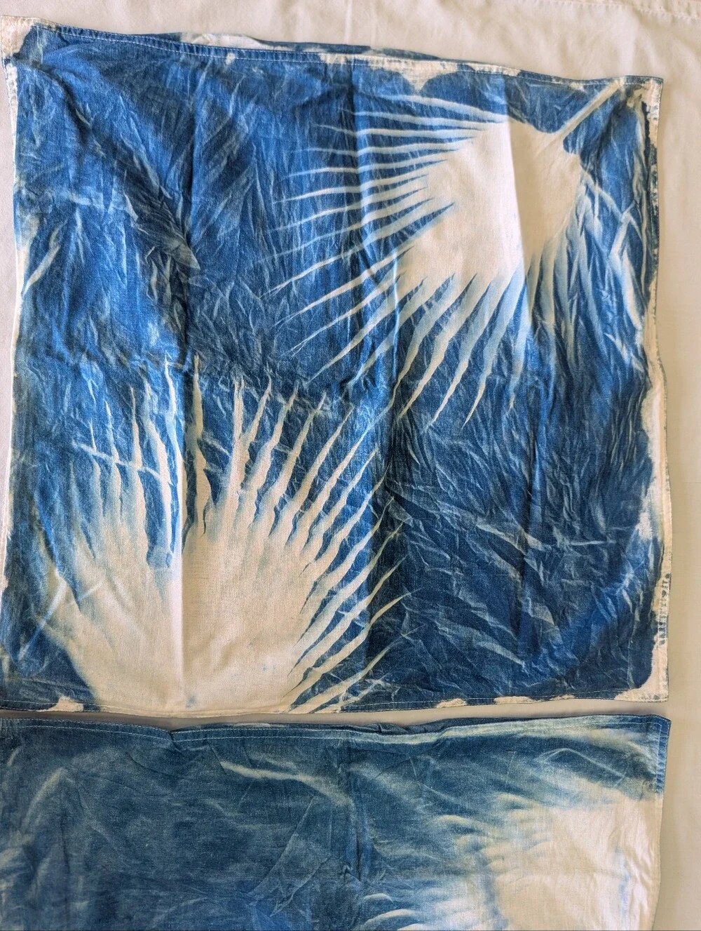 Set Of 2 Cyanotype Palm Pillow Covers